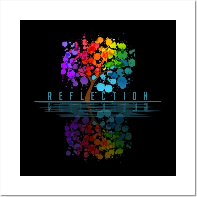 Colorful tree reflection Wall Art by T-Crafts